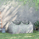 Mini Serra da Giardino con 2 Finestre 119x60x60 cm Copertura PVC Anti-UV Bianco