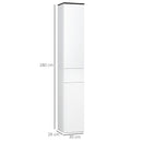 Mobile Bagno 2 Ante 1 Cassetto 30x28x180 cm in Legno Bianco