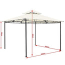 Gazebo Da Giardino 3x3 m Struttura Metallo Telo Antipioggia Waterprof Bianco