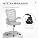 Sedia Poltrona Operativa da Ufficio in Tessuto Poliestere Grigio