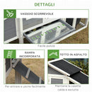 Pollaio Gabbia per Galline da Esterno 176,5x65,5x100 cm con Area Aperta Recitanta Grigio