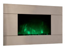 Camino Elettrico da Parete Effetto Fiamma 2000W CheminArte Acciaio Inox