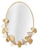 Specchio Little Leaf 61,5x3x78 cm in Ferro e MDF Oro