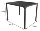 Pergola da Giardino 2,4x3x2,35 m in Alluminio Grigio Antracite 