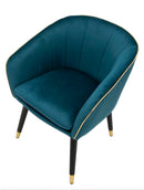 Poltrona Paris Oro 62x58x78 cm in Legno e Poliestere Ottanio