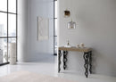 Consolle Allungabile 90-196x40x77 cm Karamay Small Tortora Telaio Antracite 
