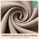 Set di 2 Sedie da Pranzo 46x52x76 cm Seduta Imbottita Schienale Curvo in Tessuto Effetto Lino e Legno di Caucciù Crema      