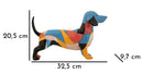 Decorazione Bassotto Rubic 32,5x9,7x20,5 cm in Resina Multicolor      