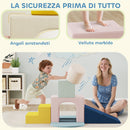 Set 8 Costruzioni Morbide per Bambini 0-3 Anni in Velluto e Schiuma PU Arancione      