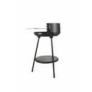 Barbecue a Carbone Carbonella Rotondo Ø42x77 cm con Vassoio in Acciaio al Carbonio Nero      