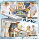 Frigo Portatile 92x39x81 cm Capacità 76 L con Ruote e Apribottiglie in Plastica e Metallo Argento      