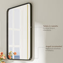 Specchio da Bagno 60x2.5x80 cm con Cornice in Metallo e Gancio Nero      