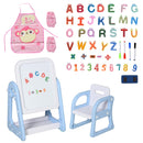 Lavagna Magnetica per Bambini con Sedia Numeri Lettere  Bianca e Blu