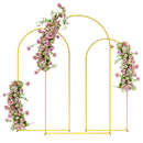 Set di 3 Archi da Giardino da 1,8-2-2,2 m in Metallo Oro   