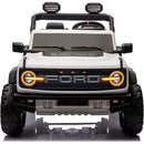 Macchina Elettrica per Bambini 24V Licenza Ford Bronco Raptor 2 Posti con Telecomando Bianco