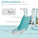 Set Gioco 5 in 1 per Bambini Scivolo Altalena Canestri Porta di Calcio e Anelli    