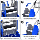 Carrello delle Pulizie Professionale con Secchio da 26L Strizzatore e Cestini a Rete Blu    