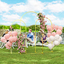Set di 3 Archi da Giardino da 1,8-2-2,2 m in Metallo Oro   