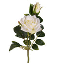 Set 24 Rose X 2 Artificiali con Gambo Corto Altezza 40 cm Bianco