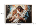 Stampa Dipinta su Tela Laccata Natività con Cornice 102x4x72 cm in Abete e Tela e Plastica      