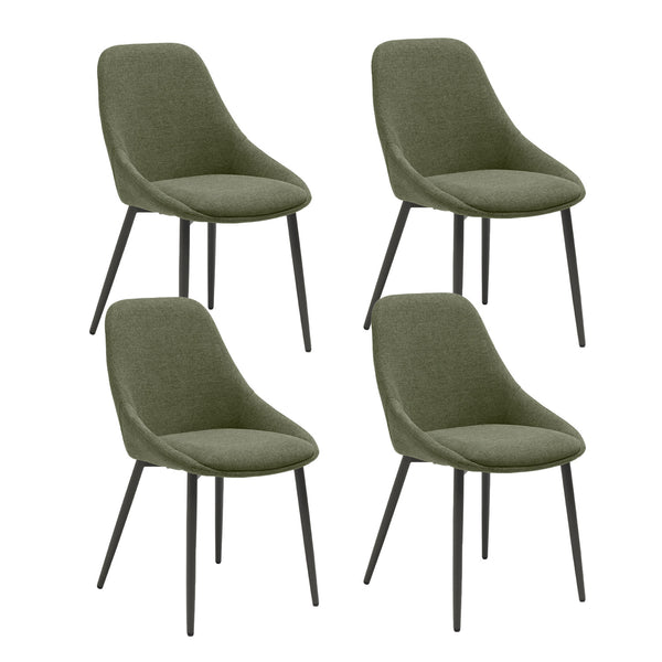 Set 4 Sedie Kira 51x59x85 cm in Tessuto Easy-Clean Verde online