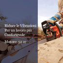 Motosega a Scoppio 52CC Con Motore 2 Tempi a Benzina Powertech Arancione      
