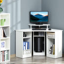 Scrivania Angolare da Ufficio 90x90x83,5 cm in Legno Bianco