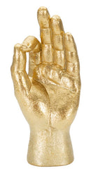 Statua Mano ""Ok"" 10x22,5x7 cm in Poliresina Oro