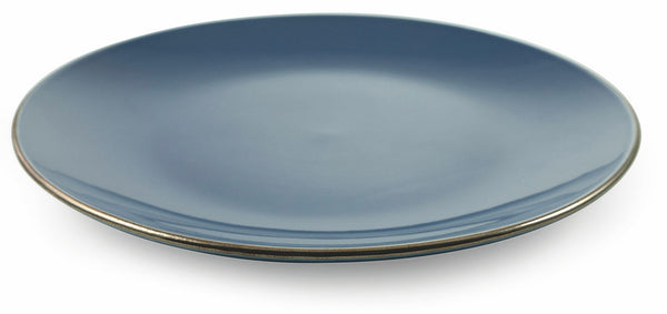 acquista Set 6 Piatti Piani Ø27,5x3 cm in Gres Villa d'Este Home Tivoli Royal Light Blu