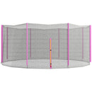 Rete di Protezione per Trampolini a 8 Pali con Ingresso con Cerniera Ø366x180 cm in PE Nero e Rosa