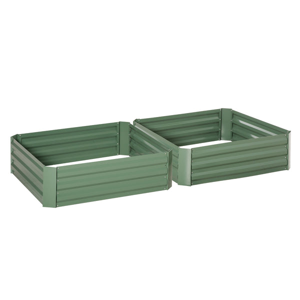 Set 2 Letti per Orto Rialzati 100x100x30 cm in Acciaio Zincato Verde prezzo