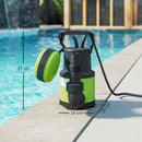 Pompa a Immersione 400W per Acqua Sporca/Pulita 7m Profondità Max 9,000L/h Gestisce Particelle fino a 15mm Interruttore a Galleggiante Verde      
