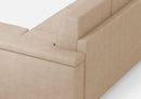 Divano 3 Posti con Pouf 208x155x85 cm Marrak in Tessuto Beige