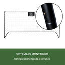 Porta da Calcio 182x122x61 cm Allenamento Football con Picchetti in Metallo Nero