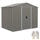 Casetta Box da Giardino con Doppia Porta Scorrevole 236x174x190 cm in Lamiera di Acciaio Grigio