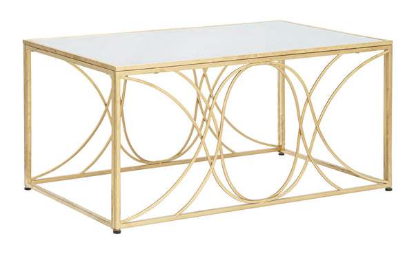 Tavolo da Caffé Exy 90x60x45 cm in Ferro e Specchio Oro e Argento online