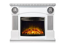 Camino Elettrico da Pavimento 105x120x33 cm Effetto Fiamma 1500W Prometeu & Zakinthos Bianco/nero