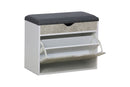 Scarpiera Panca con Scomparto e Cuscino 60x30x50 cm in Truciolare e Poliestere Grigio e Cemento