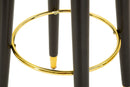 Sgabello Bar London Nero Ø38x74 cm in Pino e MDF e Spugna e Metallo e PU      