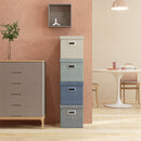 Set 4 Scatole per Armadi Pieghevoli con Coperchio in Tessuto 30x30x29cm 