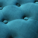 Panca Misty in Velluto Blu 110x36x47 h cm in Legno Blu