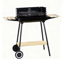 Barbecue a Carbone Esteban 104x46x88,5 cm con Griglia in Acciaio Inox e Paravento Nero      