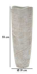 Vaso Resina Woody Ø19x55 cm in Resina Bianco effetto lavato      