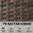 Lettino Prendisole da Giardino 60x198x44 cm Forma S con Cuscino a 5 Posizioni in Rattan Marrone      