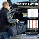 Tenda Tunnel 2-4 Persone 480x300x213 cm Camera da Letto Zona Giorno Impermeabile in Fibra di Vetro e Poliestere Blu Navy      