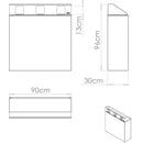 Mobile per Raccolta Differenziata 3 Scomparti 180 L 90x30x96 cm in Acciaio Verniciato Corten