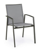 Set 4 Sedie da Giardino 57x57x87,5h cm con Braccioli Cruise Antracite