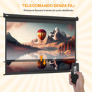 Telo Proiettore 89"" Regolabile con Telecomando Formato 4:3 171x130 cm Nero