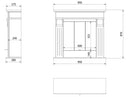 Camino a Bioetanolo da Pavimento 95x28x87 cm Flig Trenton Light Nero