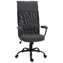 Sedia Poltrona Direzionale da Ufficio 58x61,5x117-125 cm in Tessuto Grigio